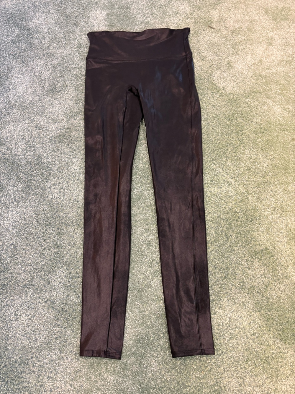 SPANX Sleek Black Faux-Leather High-Rise Leggings